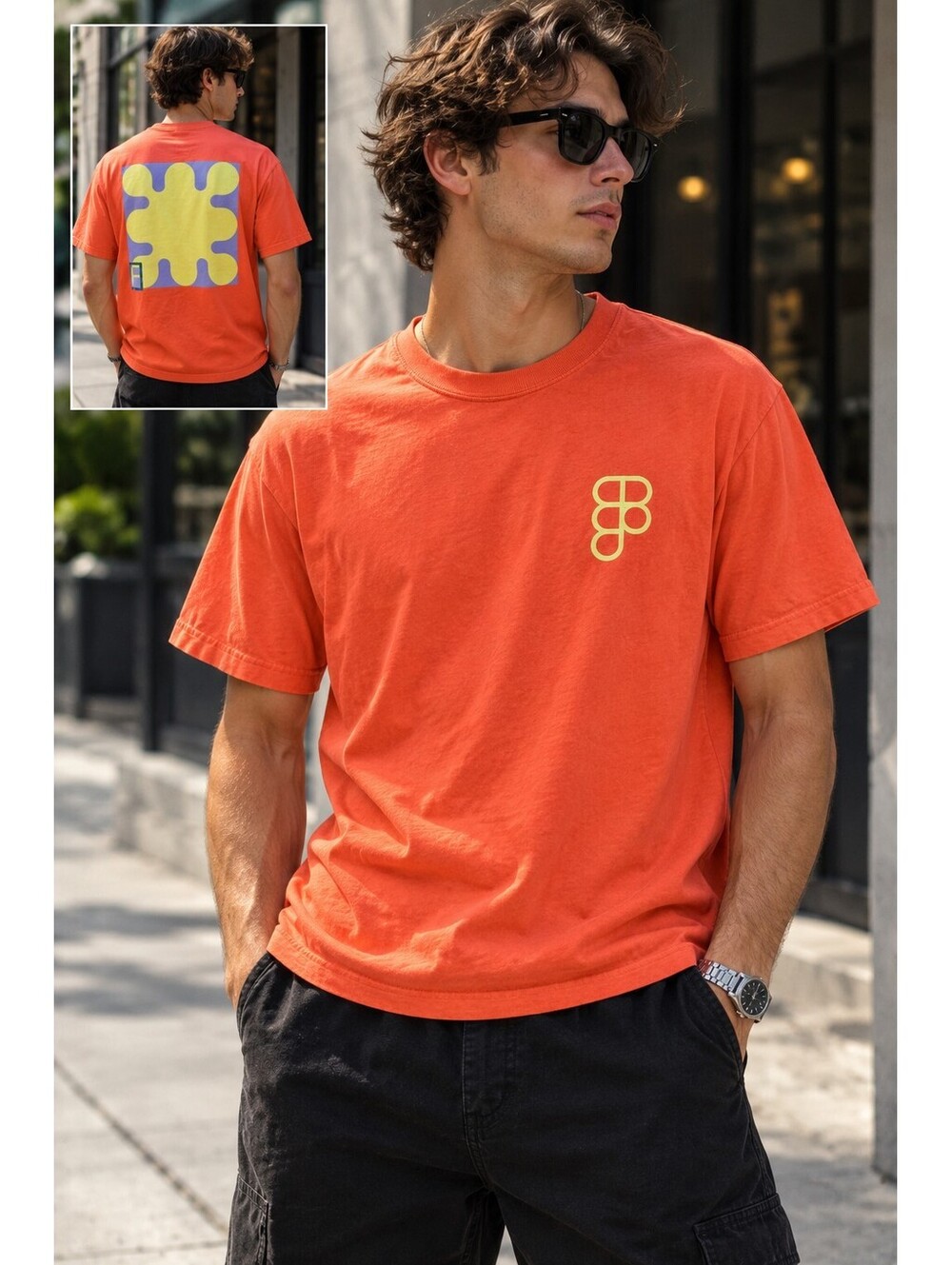 Figma Men’s M Graphic T-Shirt Orange Season 3 2024 Streetwear Logo Tee